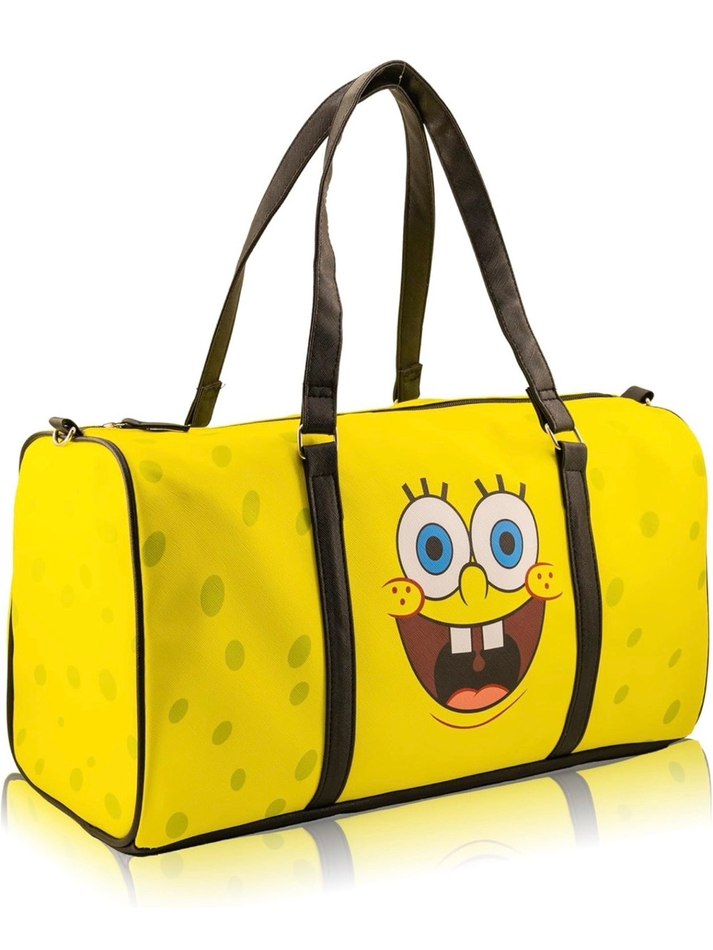 SpongeBob SquarePants Yellow Duffel Bag – Large Travel, Gym & Overnight Bag